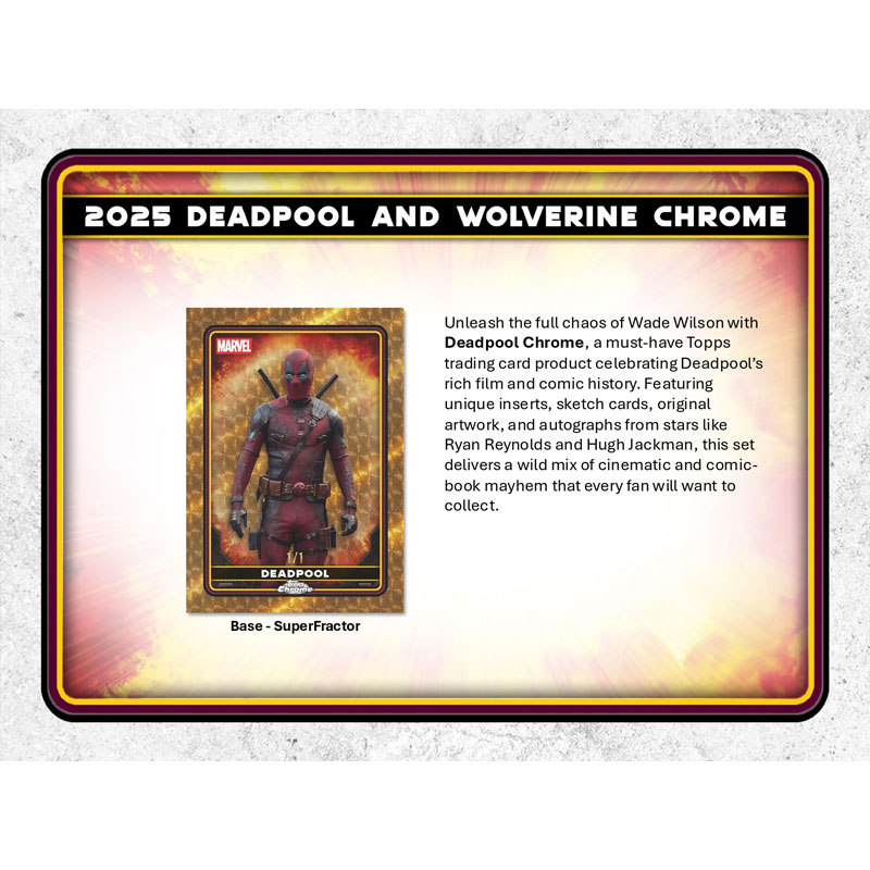 Hel Box 2025 Topps Chrome Marvel Deadpool Hobby