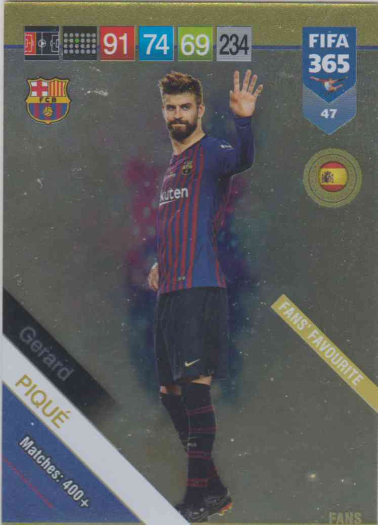 Gerard Pique FC Barcelona 2018 Panini Adrenalyn XL FIFA 365 EXCLUSIVE  LIMITED EDITION Card! Awesome Special Great Looking Card Imported from  Europe! Shipped in Ultra Pro Top Loader! WOWZZER! at 's Sports