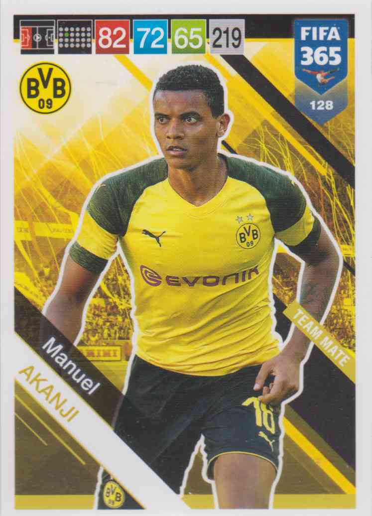 Panini FIFA365 2019 Borussia Dortmund Manuel Akanji Sticker 182 a/b 