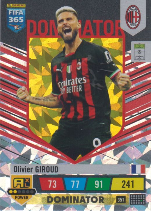 Carte Panini Goal Machine Olivier Giroud Autographiée Signée AC Milan France