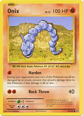 Toys Hobbies Pokemon Individual Cards Onix Reverse Holo Shiny Pokemon Tcg Card Xy Evolutions 61 108 Near Mint