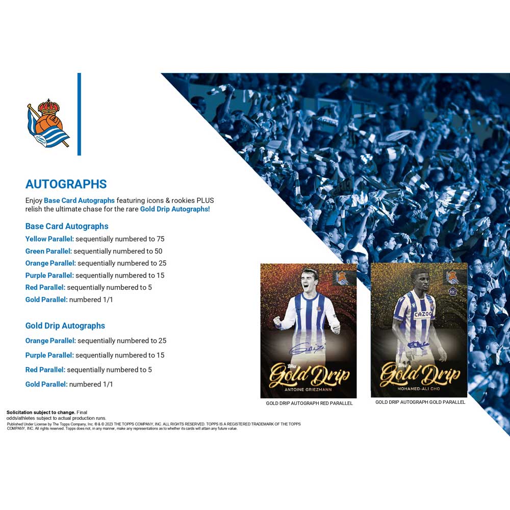 Sealed Box 2022-23 Topps Real Sociedad de Fútbol Team Set [Without Hanger]