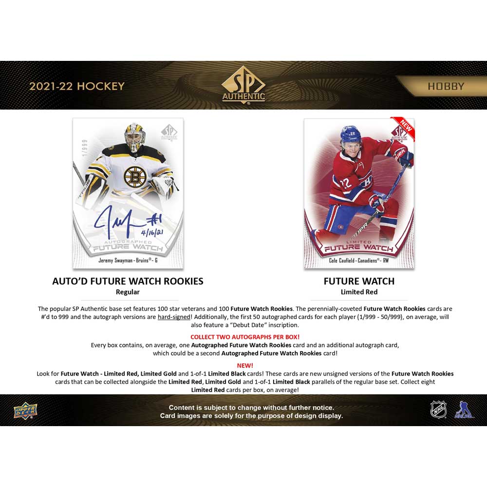 1 Pack 2021 22 Upper Deck SP Authentic Hobby