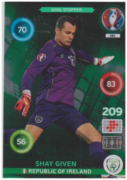 Shay Given Panini Adrenalyn XL France 2016-281 Goal Stopper 