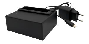 Table Charger 1-SLOT PLASTIC ZEBRA TC51/56/52/57 Black / Cable USB-C 1.5m incl. Wall PSU EU Plug