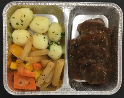 HM BEEF CHUCK TENDER RED WINE SAUCE AND POTATOES