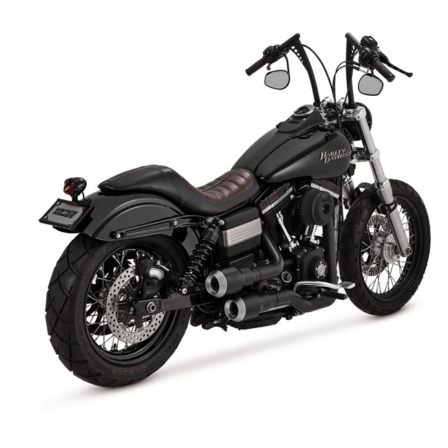 VENCE＆HINES VANCE & HINES : TWIN Slash Staggered Black Full Exhaust