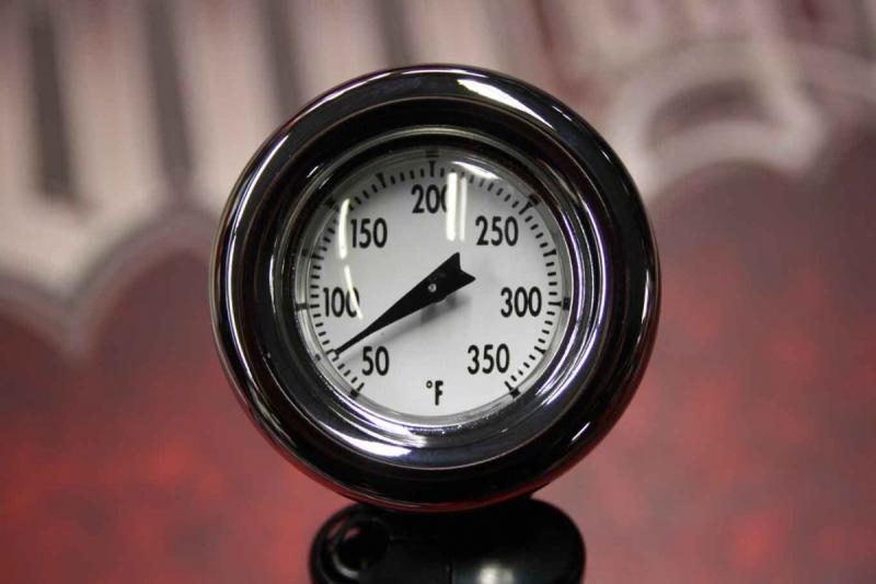 Oil tank dipstick with temp.