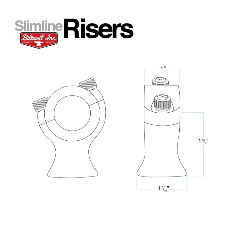 Biltwell SS 1'' Risers. Polished