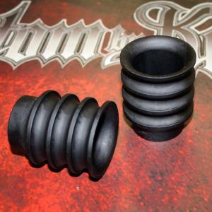 Biltwell Exhaust Tips Ribbed. Black