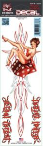 Pinestripe Dice Babe. Decal