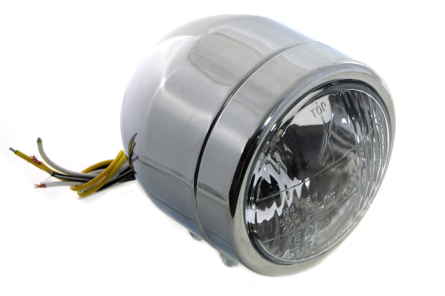4" Round Diamond Cut Style Headlamp Chrome