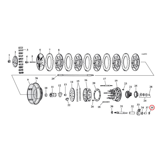 RETAINING RING CLUTCH RELEASE FINGER SHAFT