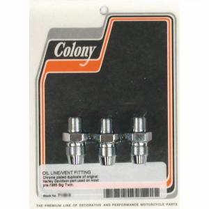 Oil line fitting set. Chrome, Colony