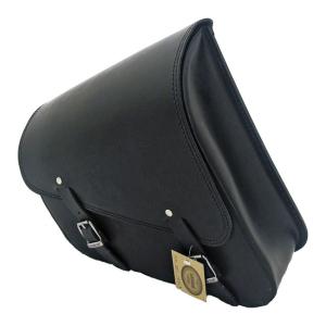 LEATHER SWING ARM BAG LEFT, 12 LITER. BLACK. LEDRIE