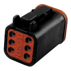 DEUTSCH DT CONNECTORS. BLACK, PLUG HOUSING, 6-PINS, NAMZ,