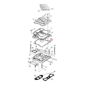 Gasket lower rocker cover. Rubber. Cometic