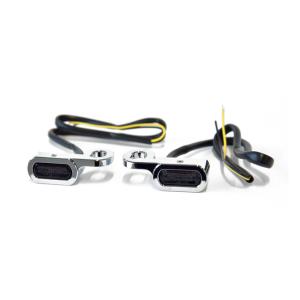 FASTLINE, BELOW BAR LED TURN SIGNAL SET. CHROME