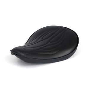 FITZZ, CUSTOM SOLO SEAT. BLACK FLAME. SMALL. 4CM THICK