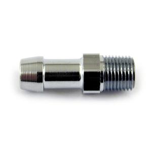 Oil line fitting, straight. 1/8 NPT to 5/16". chrome