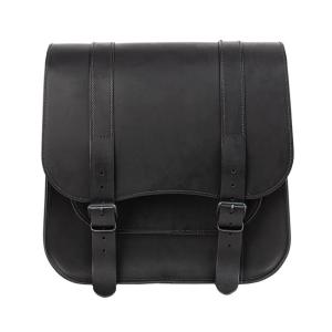 SINGLE LEATHER SADDLEBAG 'POSTMAN'. 30 LITERS. BLACK. LEDRIE