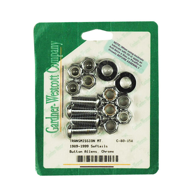 TRANSMISSION MOUNT KIT, BUTTON HEAD. CHROME, GW