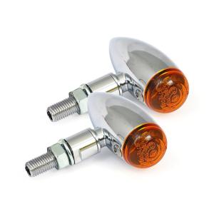 MICRO BULLET TURN SIGNALS, CHROME PLAIN