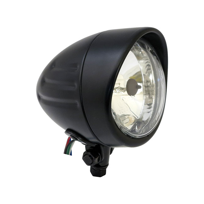 4" HEADLAMP, RIBBED BULLET & VISOR