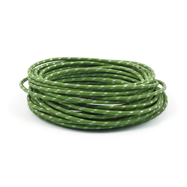 CLASSIC CLOTH COVERED WIRING, 25FT. ROLL. GREEN/WHITE