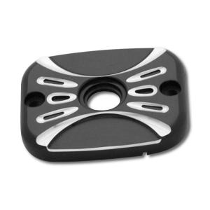 Deep cut master cyl cover black Arlen Ness