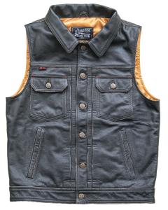 BLOOD MOON LEATHER VEST BLACK, 13 1/2