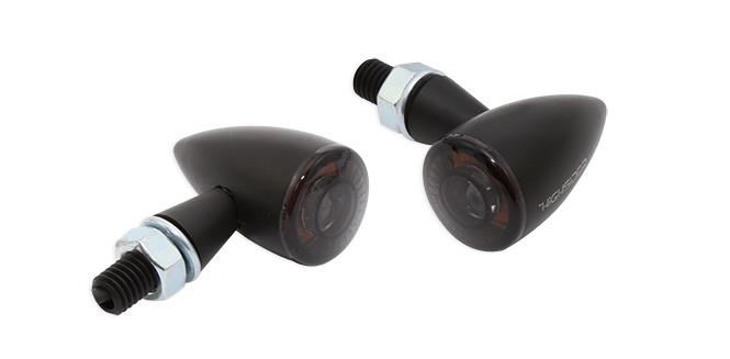 Apollo Bullet LED Turn Signals/Taillight/Brake Light Smoke Lens, Black Alu Housing Black Smoke LED