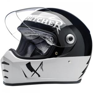 BILTWELL LANE SPLITTER RUSTY BUTCHER HELMET BLACK/WHITE