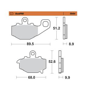 MOTO-MASTER BRAKE PAD ROADPRO SINTER REAR