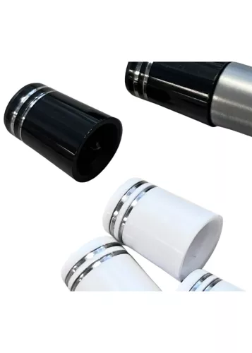Non-Collared Black Ferrule .335" x .520" x 1/2" with 2 Silver Rings
