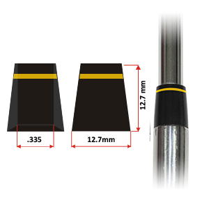 Black Wood Ferrules with Gold Ring 335 X 12.7 X 12.7