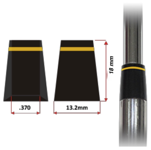 Black Iron Ferrules with Gold Ring 370" X 13,2 X 18