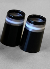 Black Ferrule 3Ring Grey/Wht/Grey .370" x 13.8 mm x 22 mm 1-P Pearl Look (5)