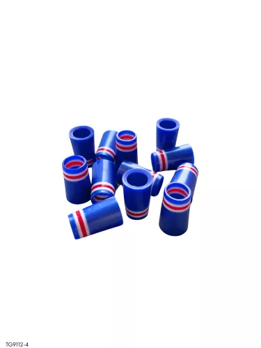 Dark Blue 3Ring Ferrule Wht/RED/Wht .370" x 13.8 mm x 22 mm 1-P Pearl Look (4)