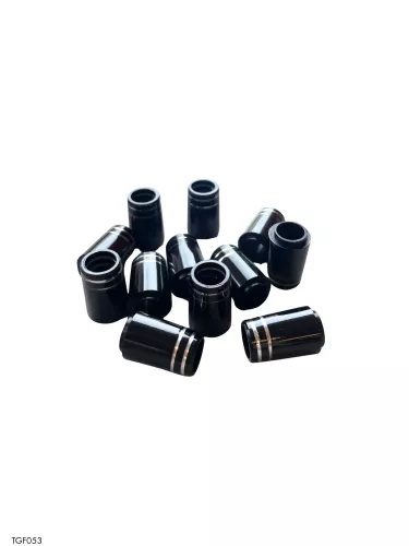 Black Collared Ferrule 2 Silver Rings TAPER x 13.8 mm x 20 mm 1-P