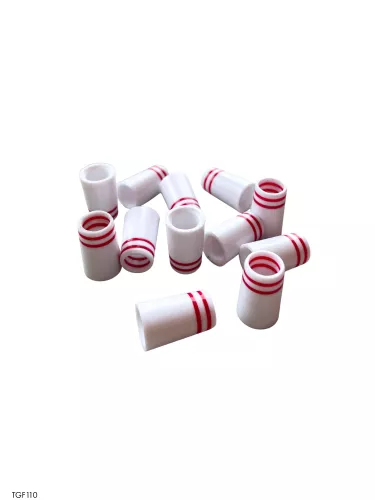 White Iron Ferrule with 2 Red Rings .370"