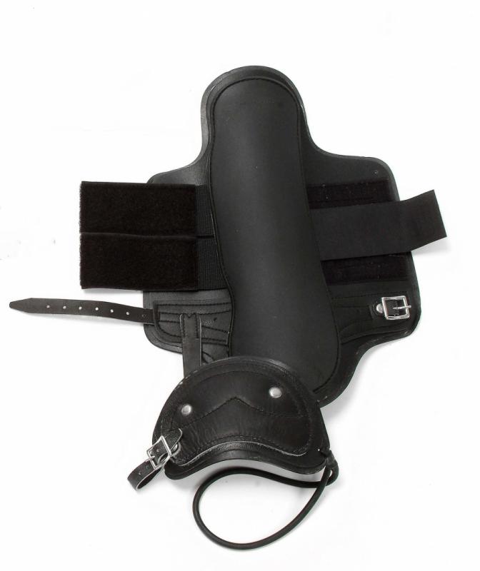 Hind Shin boots Racing Tack with large speedy cut in leather