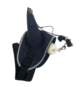 Pull off hood with ear plugs and pearls