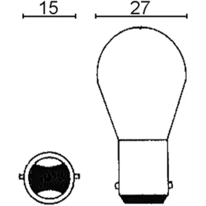 Glödlampa 6V 15/15W(10) Ba15D