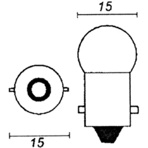 Glödlampa 12V 5W(10), Sockel Ba15s 2619