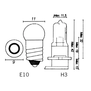 Glödlampa E10 12V 3W(10)