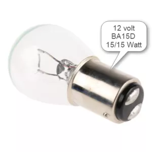 Glödlampa 12V 15/15W(10), Sockel Ba15d