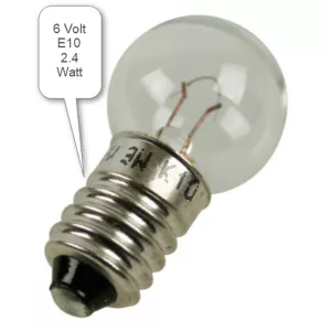 Glödlampa 6V 2.4W(10), Sockel E10