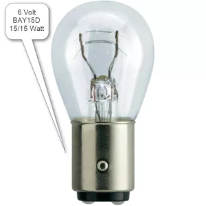 Glödlampa 6V 15/15W(10) Ba15D