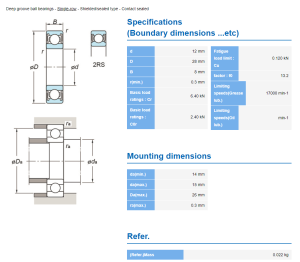 6001-2RS Koyo kullager